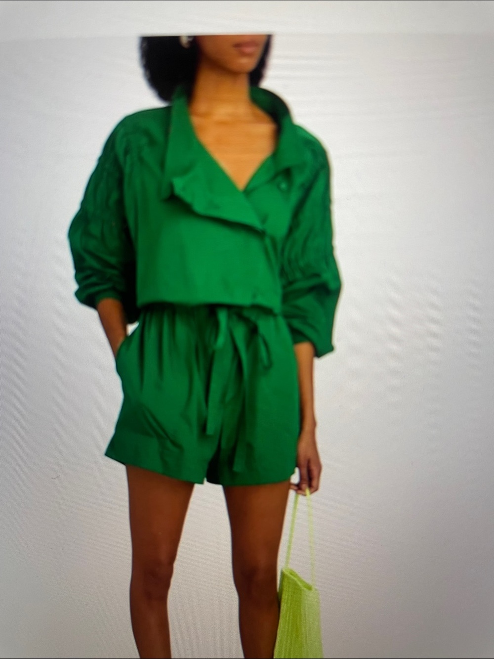Aknvas for Revolve Ketevan green cotton romper sz xs